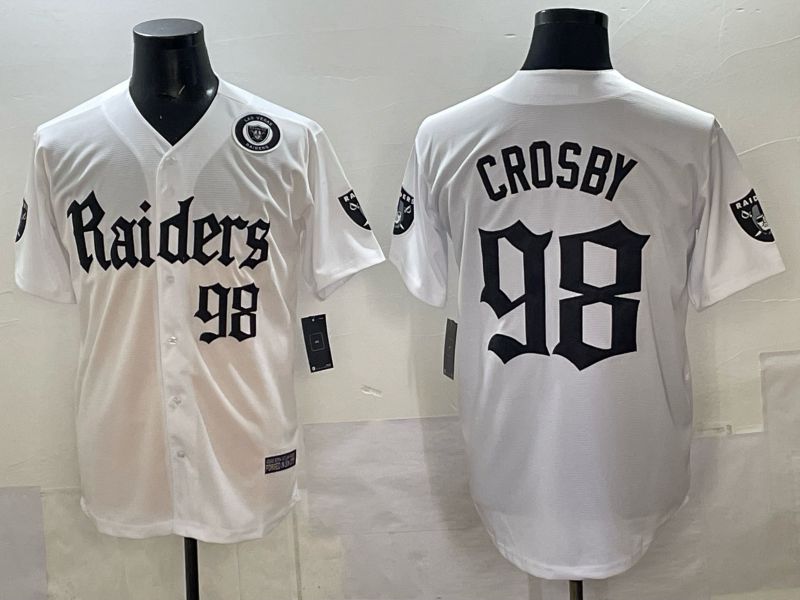 Men 2025 Oakland Raiders #98 Crosby white 6th generation Joint Name Nike Limited NFL Jersey style 06->oakland raiders->NFL Jersey